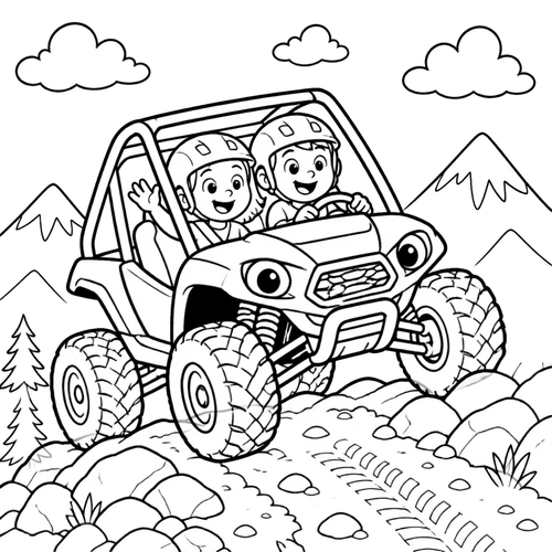 Kids off-roading coloring book