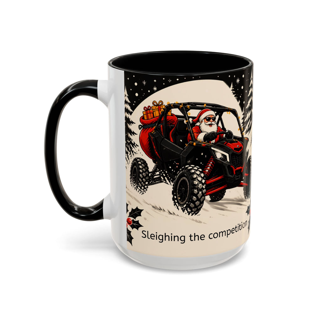"Sleighing the competition" Christmas coffee mug