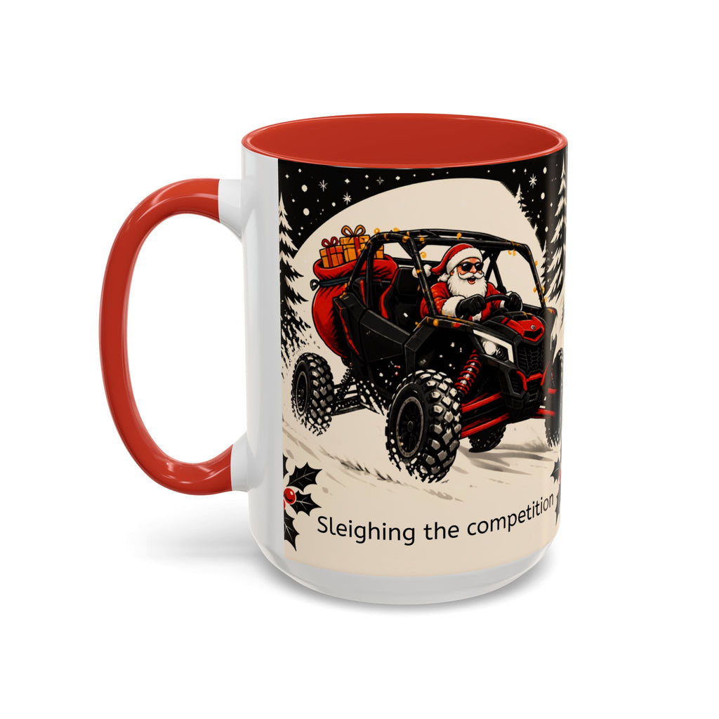 "Sleighing the competition" Christmas coffee mug